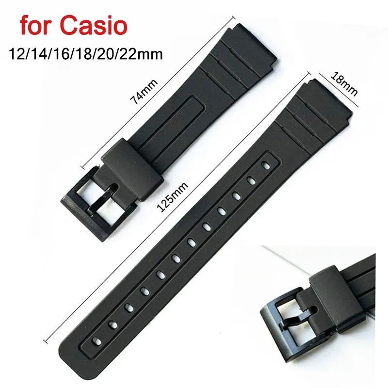 Bracelet caoutchouc Casio F-91W 12 à 22 mm étanche