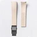 Bracelet caoutchouc FKM pour montre 18 à 24 mm – Couleur du bracelet Beige-Black Buckle