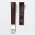 Bracelet caoutchouc FKM pour montre 18 à 24 mm – Couleur du bracelet Brown-Silver Buckle