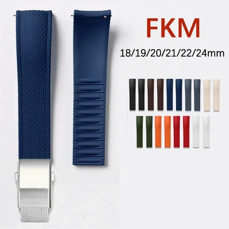 Bracelet caoutchouc FKM pour montre 18 à 24 mm