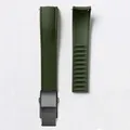 Bracelet caoutchouc FKM pour montre 18 à 24 mm – Couleur du bracelet Green-Black Buckle