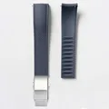 Bracelet caoutchouc FKM pour montre 18 à 24 mm – Couleur du bracelet Grey-Silver Buckle