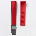 Bracelet caoutchouc FKM pour montre 18 à 24 mm – Couleur du bracelet Red-Black Buckle