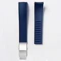 Bracelet caoutchouc FKM pour montre 18 à 24 mm – Couleur du bracelet Royal blue-Silver