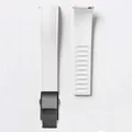 Bracelet caoutchouc FKM pour montre 18 à 24 mm – Couleur du bracelet White-Black Buckle