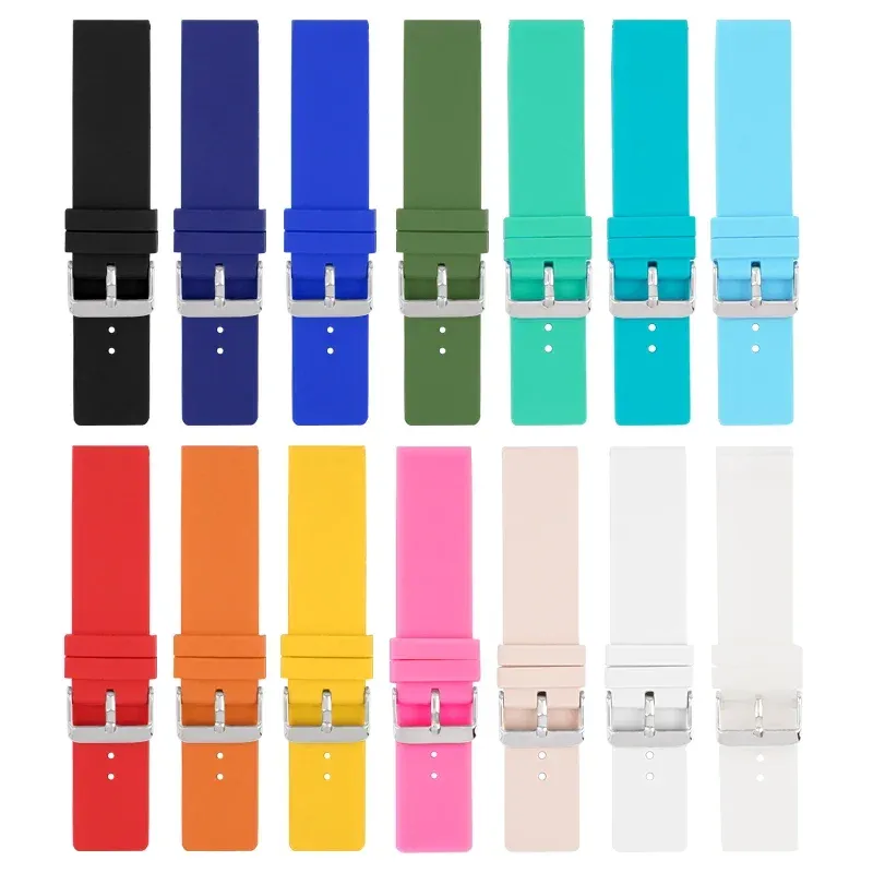 Bracelet caoutchouc silicone 12 à 24 mm souple étanche
