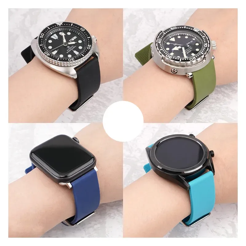 Bracelet caoutchouc silicone 12 à 24 mm souple étanche