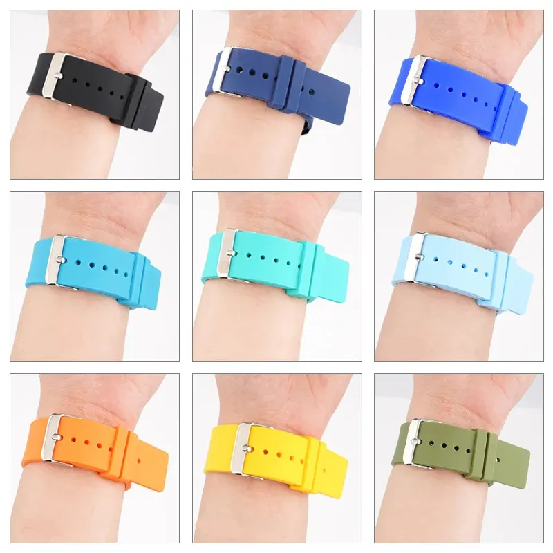 Bracelet caoutchouc silicone 12 à 24 mm souple étanche