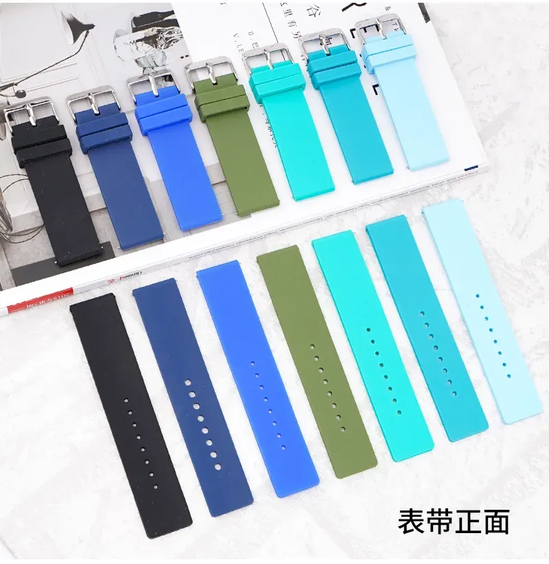 Bracelet caoutchouc silicone 12 à 24 mm souple étanche