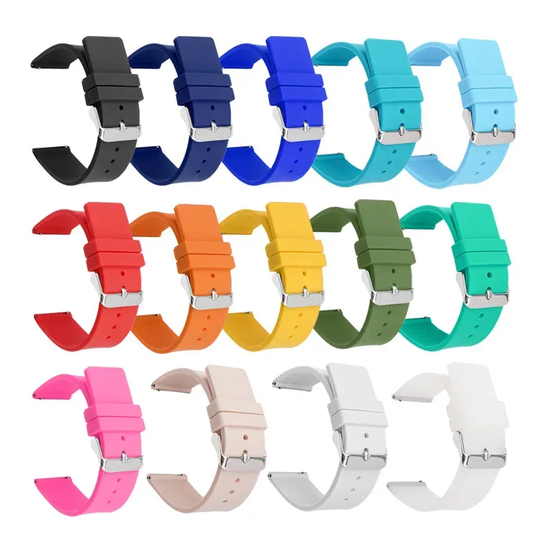Bracelet caoutchouc silicone 12 à 24 mm souple étanche