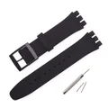 Bracelet caoutchouc sport 16 à 20 mm Swatch – Couleur du bracelet Black