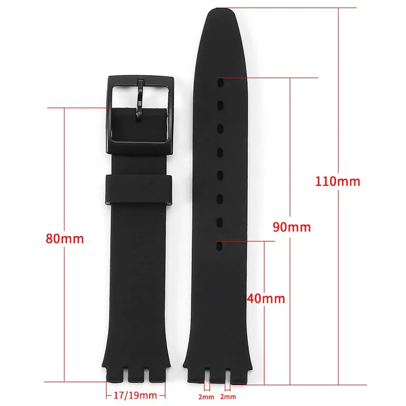 Bracelet caoutchouc sport 16 à 20 mm Swatch