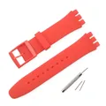 Bracelet caoutchouc sport 16 à 20 mm Swatch – Couleur du bracelet Red