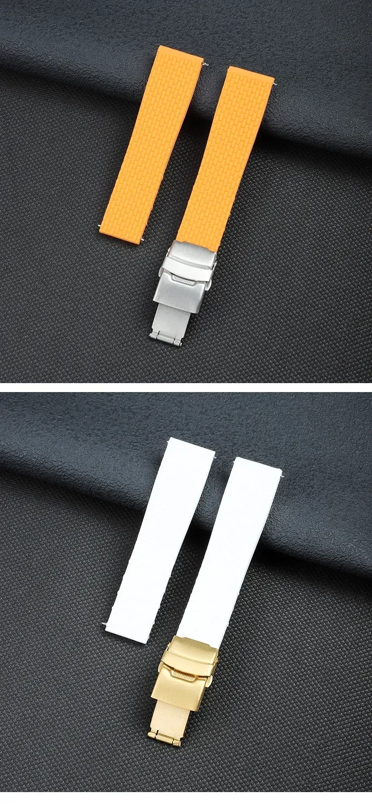 Bracelet caoutchouc sport 18 à 24 mm fixation rapide