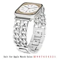 Bracelet chaîne acier pour Apple Watch 38 à 49 mm – Couleur Argent