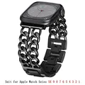 Bracelet chaîne acier pour Apple Watch 38 à 49 mm – Couleur Black