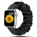 Bracelet chouchou nylon pour Apple Watch 38 à 49 mm – Couleur du bracelet Black