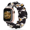 Bracelet chouchou nylon pour Apple Watch 38 à 49 mm – Couleur du bracelet Black daisy flower