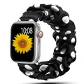 Bracelet chouchou nylon pour Apple Watch 38 à 49 mm – Couleur du bracelet Black White dot