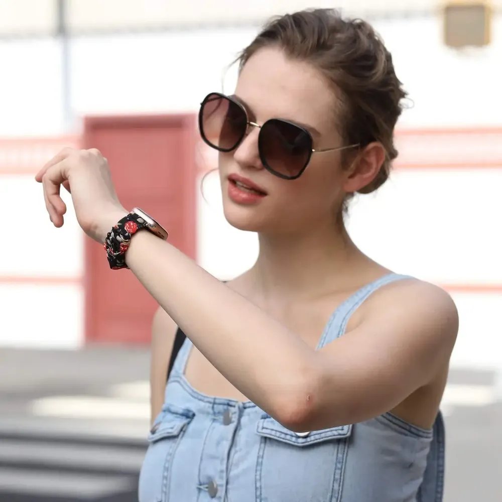 Bracelet chouchou nylon pour Apple Watch 38 à 49 mm