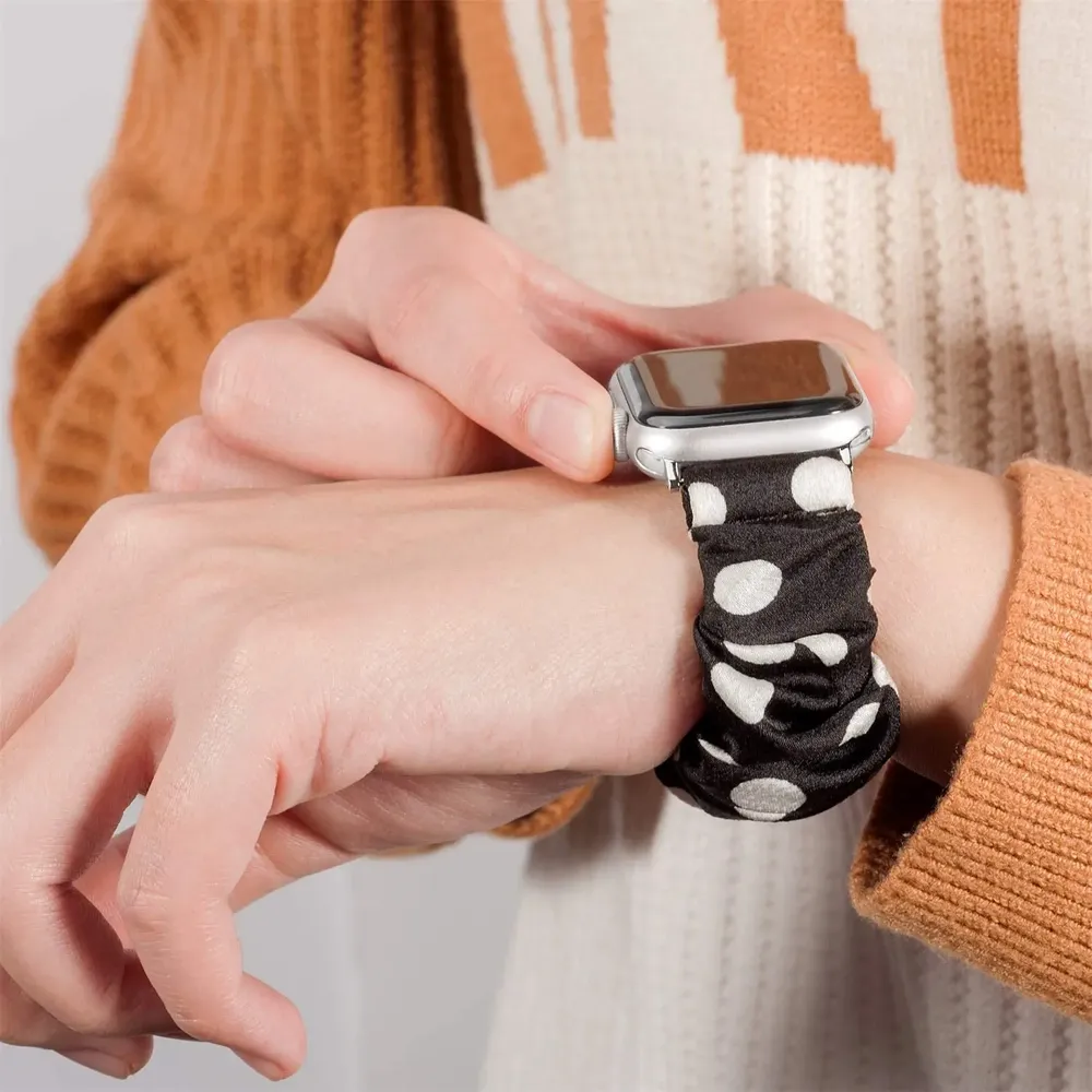 Bracelet chouchou nylon pour Apple Watch 38 à 49 mm