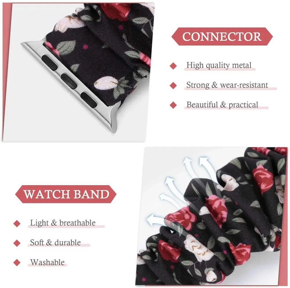 Bracelet chouchou nylon pour Apple Watch 38 à 49 mm