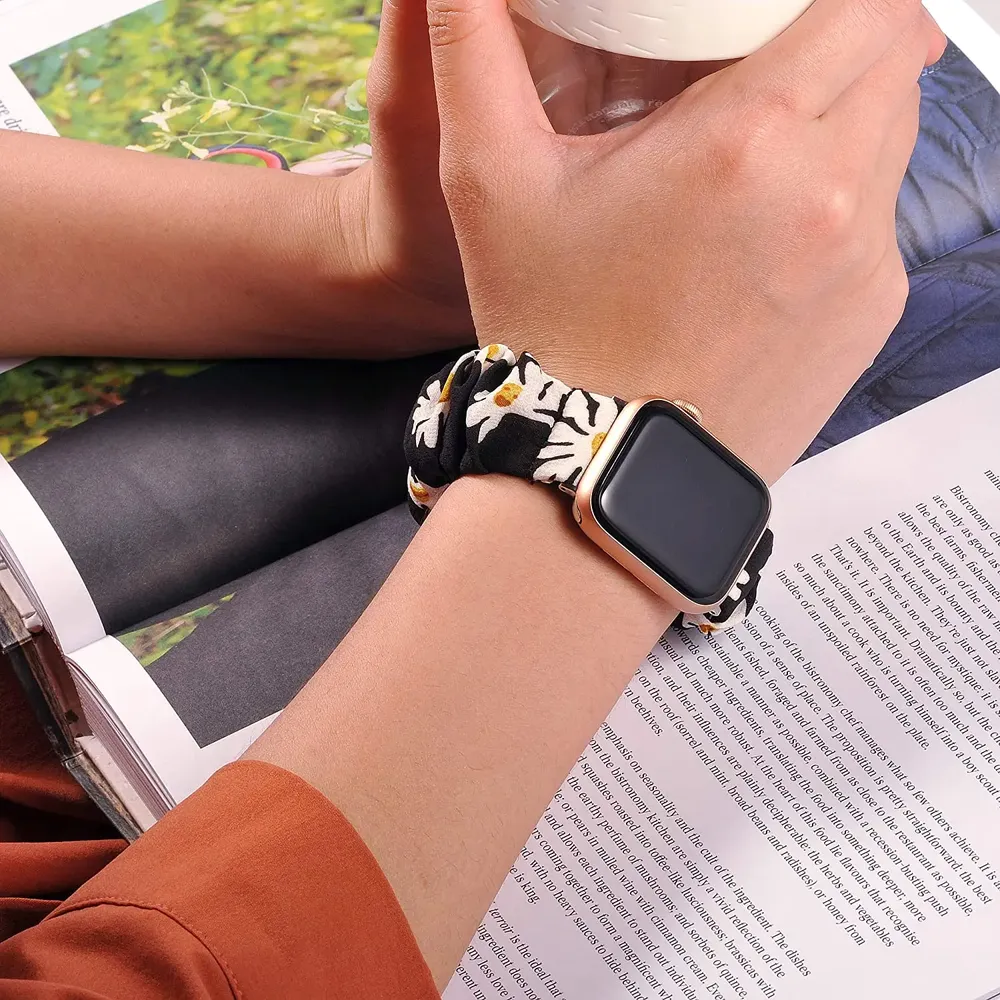 Bracelet chouchou nylon pour Apple Watch 38 à 49 mm