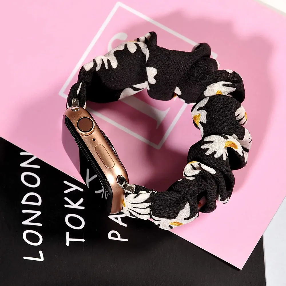 Bracelet chouchou nylon pour Apple Watch 38 à 49 mm