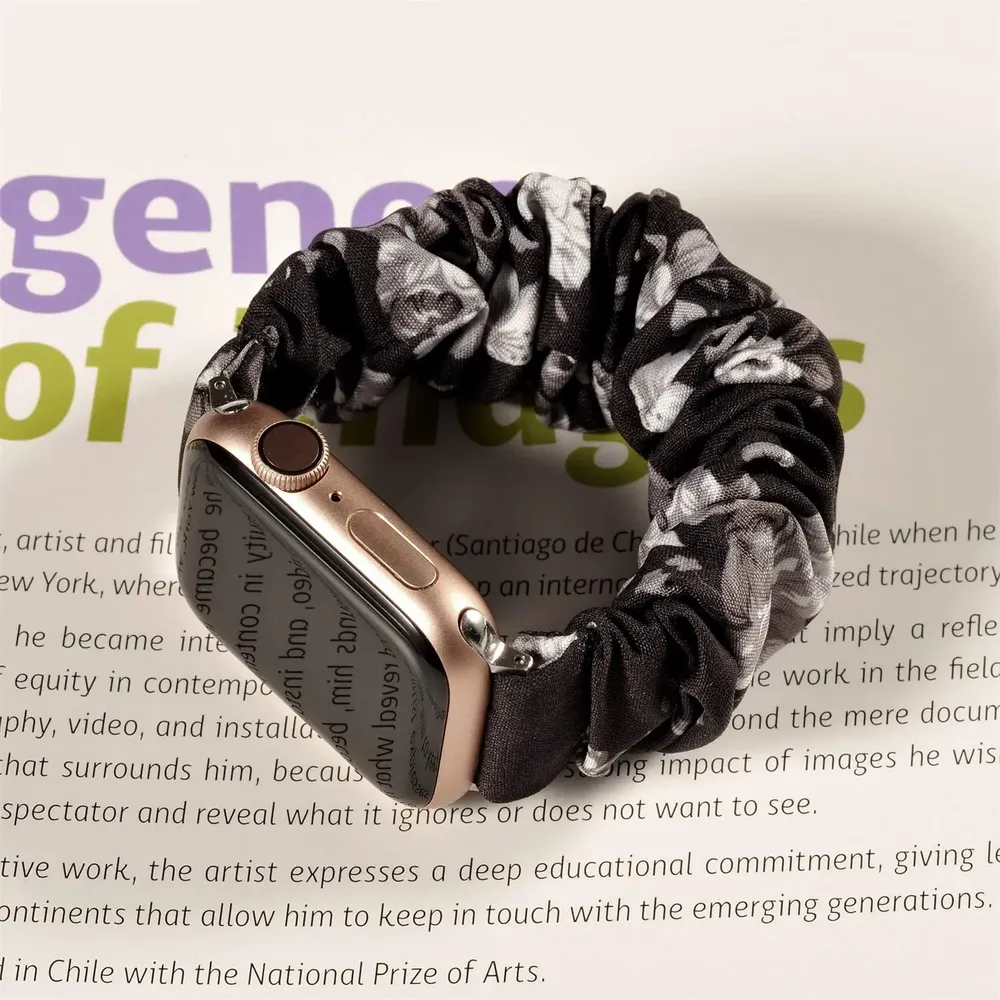 Bracelet chouchou nylon pour Apple Watch 38 à 49 mm
