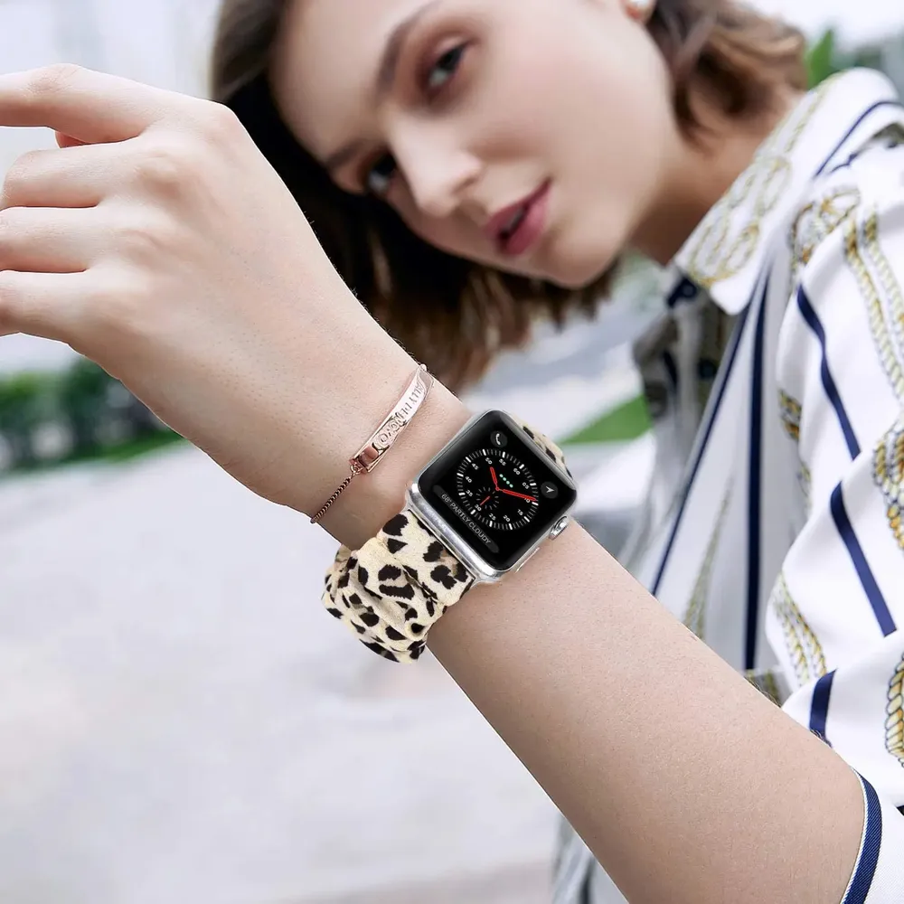 Bracelet chouchou nylon pour Apple Watch 38 à 49 mm