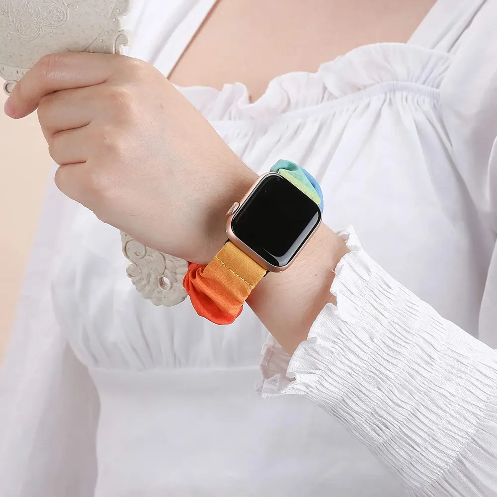 Bracelet chouchou nylon pour Apple Watch 38 à 49 mm