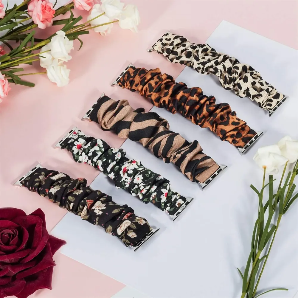 Bracelet chouchou nylon pour Apple Watch 38 à 49 mm