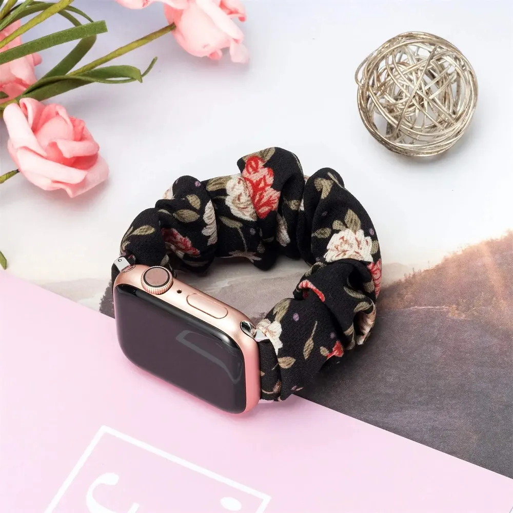 Bracelet chouchou nylon pour Apple Watch 38 à 49 mm