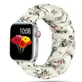 Bracelet chouchou nylon pour Apple Watch 38 à 49 mm – Couleur du bracelet Milk platinum flower