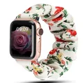 Bracelet chouchou nylon pour Apple Watch 38 à 49 mm – Couleur du bracelet White red flower
