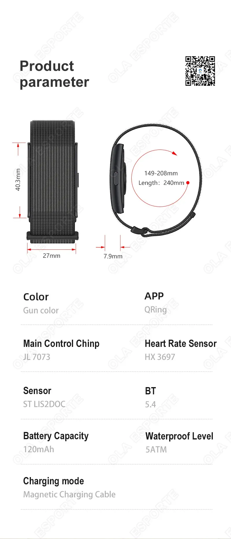 Bracelet connecté AI fréquence cardiaque pression artérielle