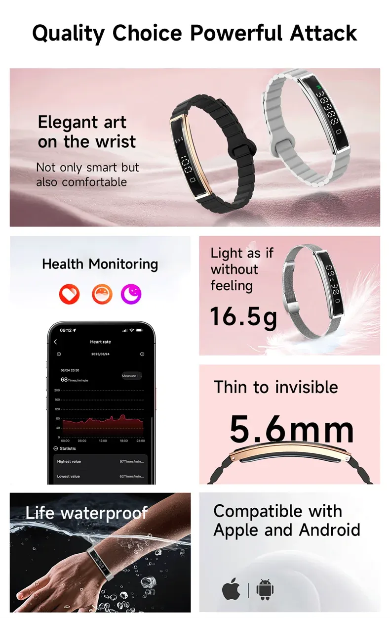 Bracelet connecté fitness tracker santé IP68