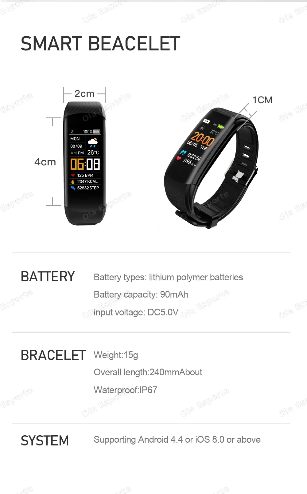 Bracelet connecté fréquence cardiaque sport couple