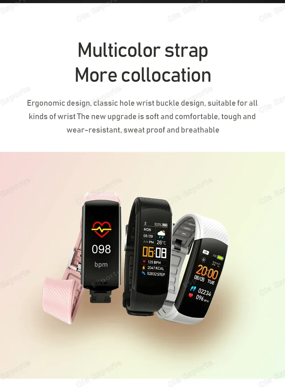 Bracelet connecté fréquence cardiaque sport couple