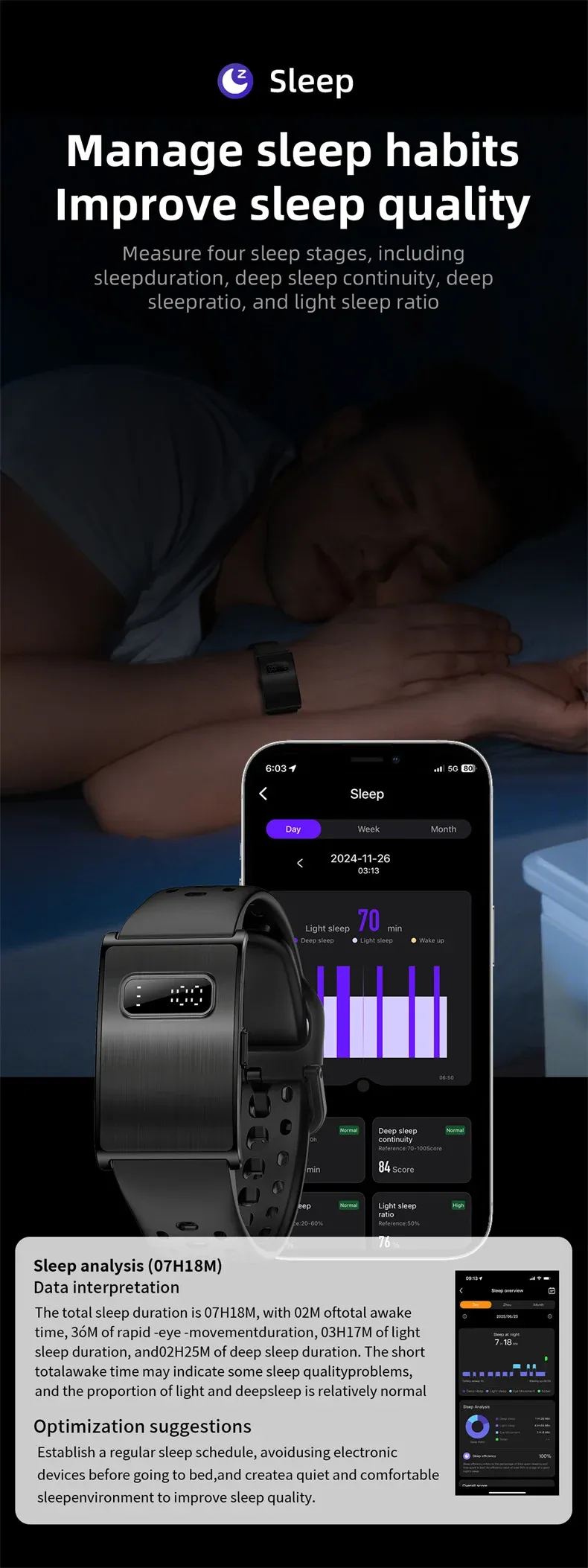 Bracelet connecté GPS pression artérielle sport