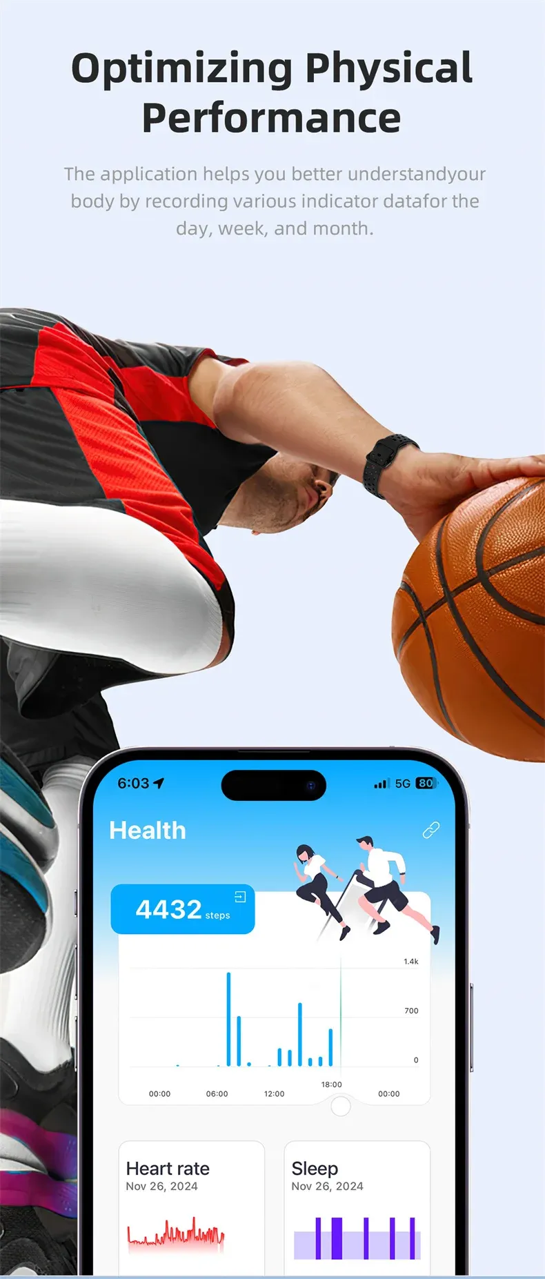Bracelet connecté GPS pression artérielle sport