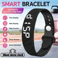 Bracelet connecté LED podomètre rappel alarme – Couleur Black