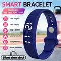Bracelet connecté LED podomètre rappel alarme – Couleur Blue