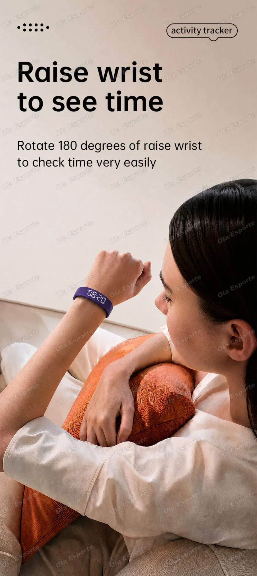 Bracelet connecté LED podomètre rappel alarme