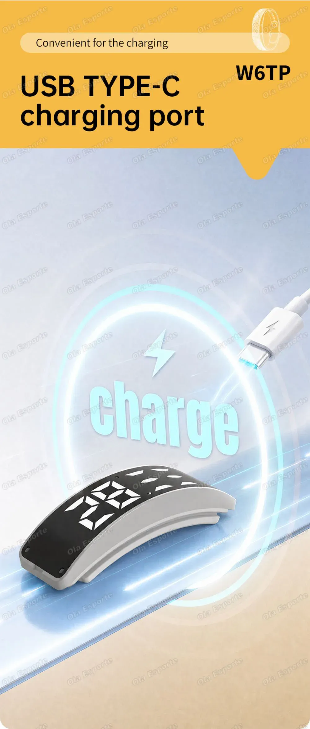 Bracelet connecté LED podomètre rappel alarme
