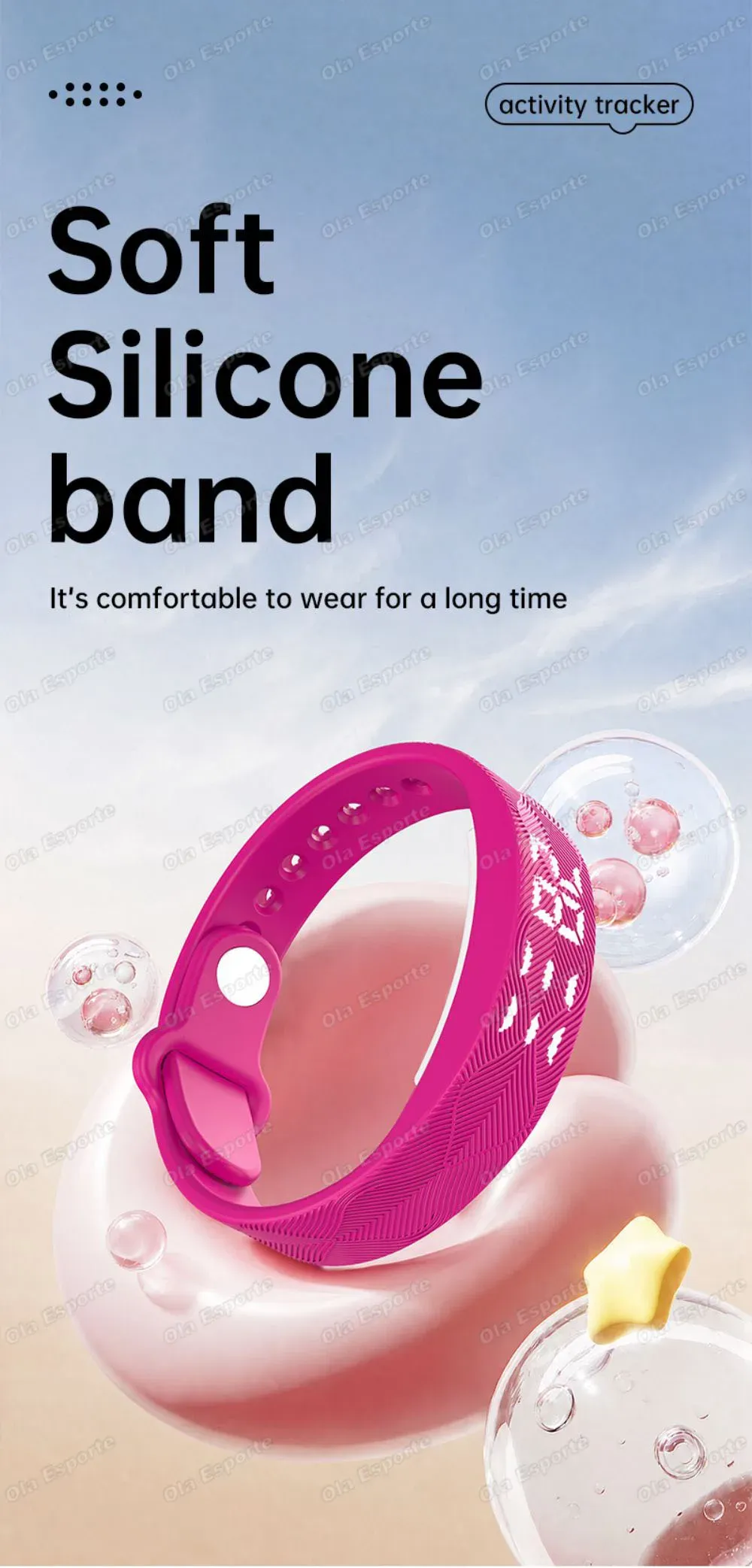 Bracelet connecté LED podomètre rappel alarme