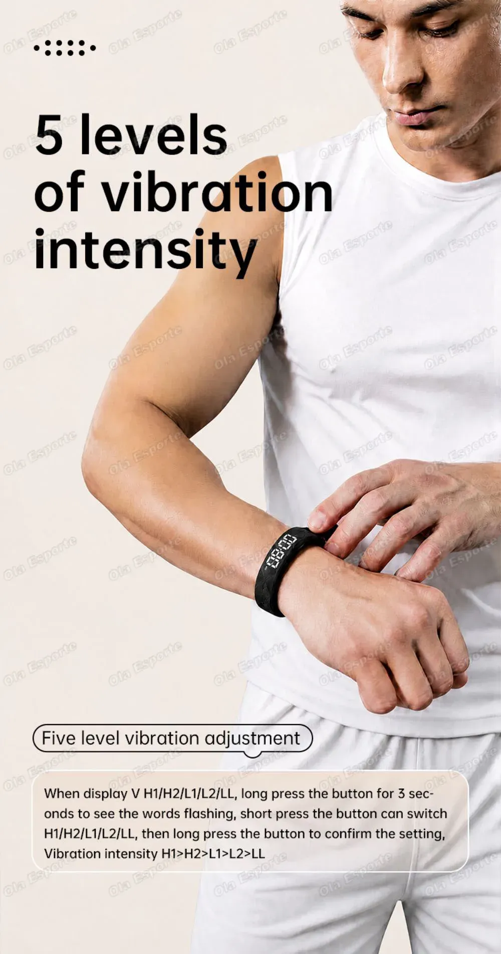 Bracelet connecté LED podomètre rappel alarme