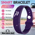 Bracelet connecté LED podomètre rappel alarme – Couleur Purple