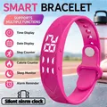 Bracelet connecté LED podomètre rappel alarme – Couleur RoseRed