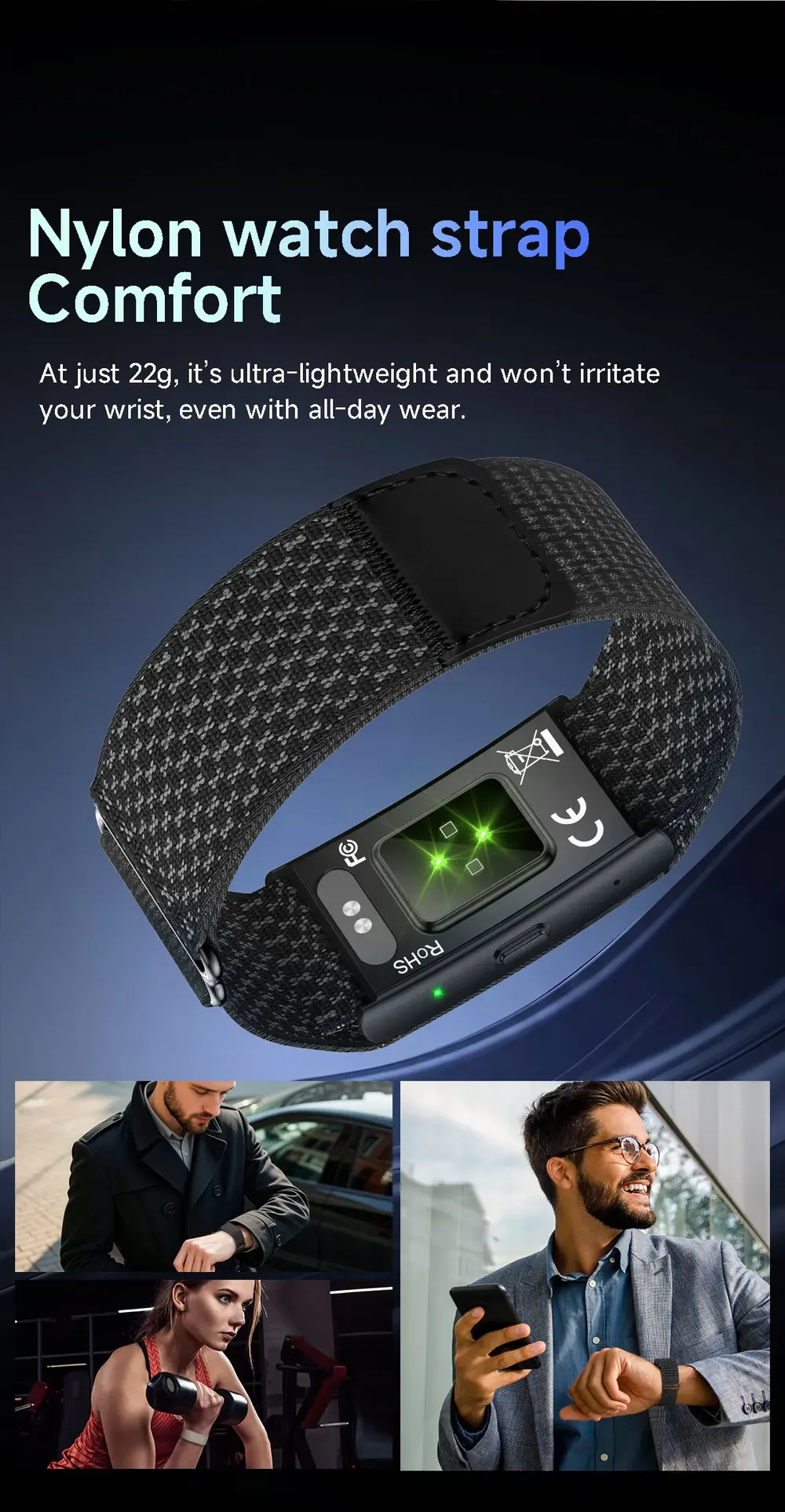 Bracelet connecté LIGE 79 langues IA sport